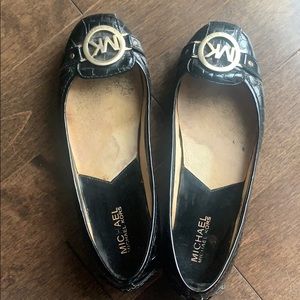 Michael Kors patent ballerina flats